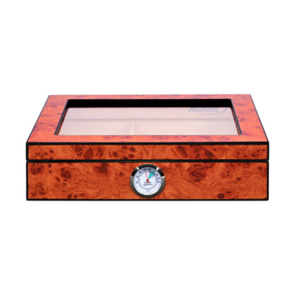 Humidor Ebony Design With Glass Window Up To 20 Cigars