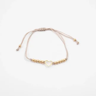Armbånd Hjerte Beige