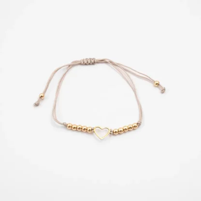 Armbånd Hjerte Beige