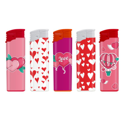 Atomic Electronic Lighter F2 Softflame Refillable Love Hearts II