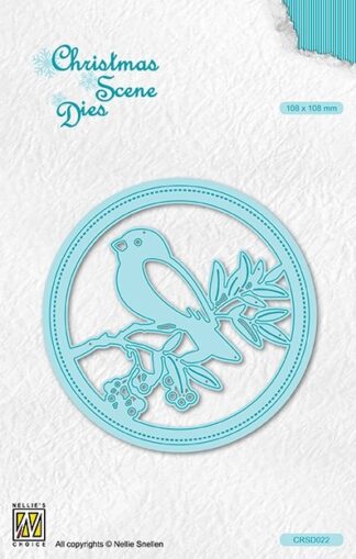 Nellie’s Choice • Christmas Scene Dies Round Frame Bird On Branche